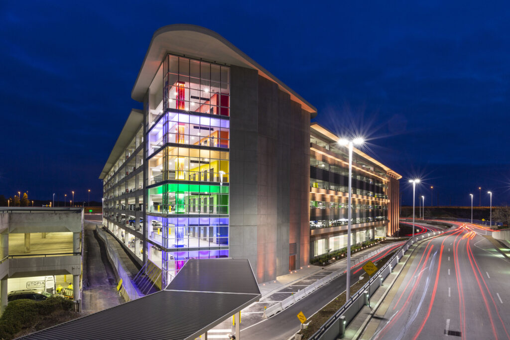 Photograph of airport parking built for the future by JE Dunn