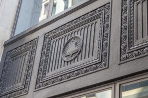 Detail photograph of exterior renovation done by JE Dunn for Georgia State University Student Success Center.