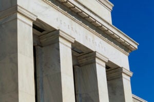 Federal Reserve building exterior in Washington, D.C., the central bank whose monetary policy shapes U.S. construction financing.