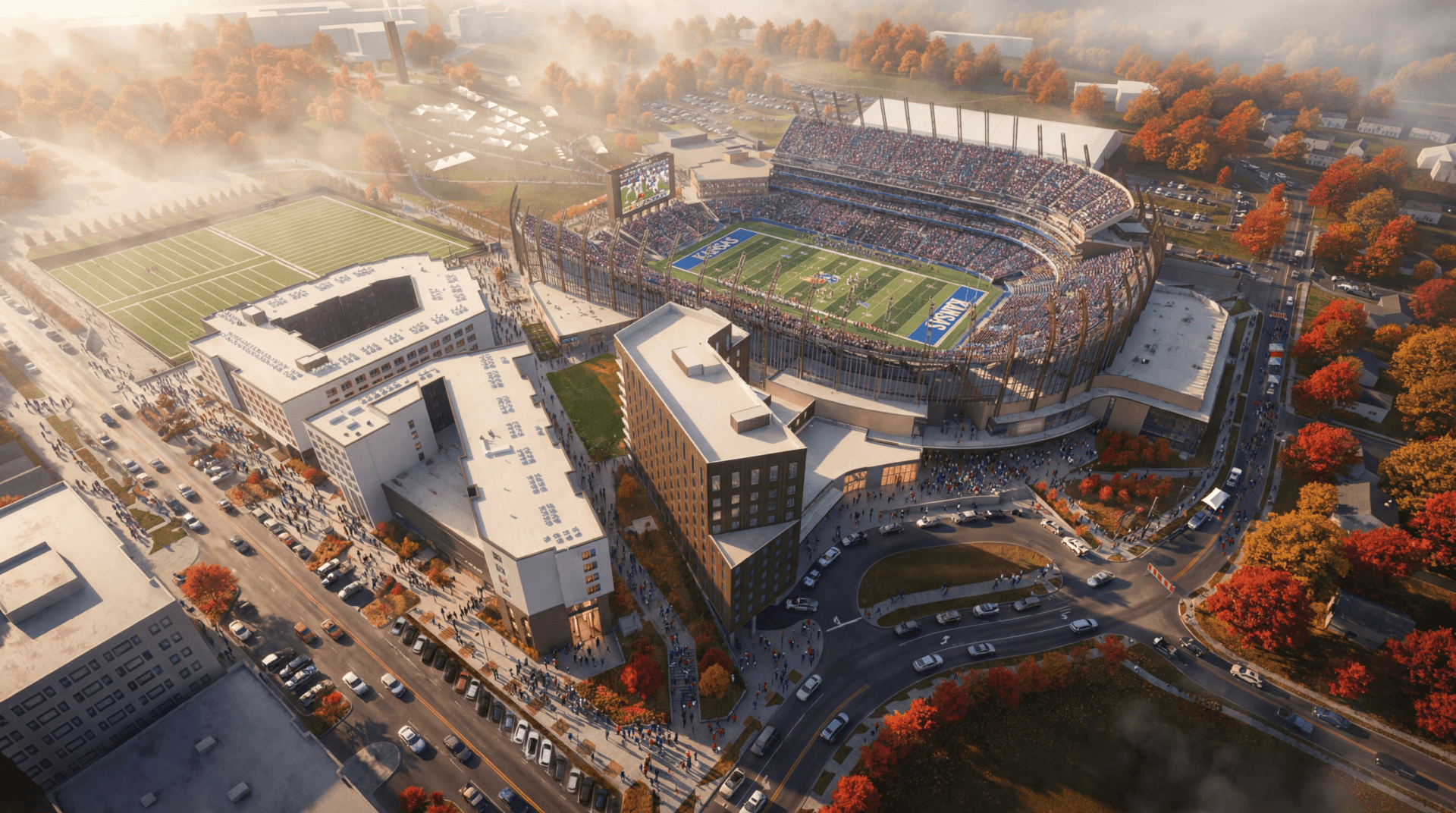 Image of the Kansas Football Stadium Second Phase Rendering