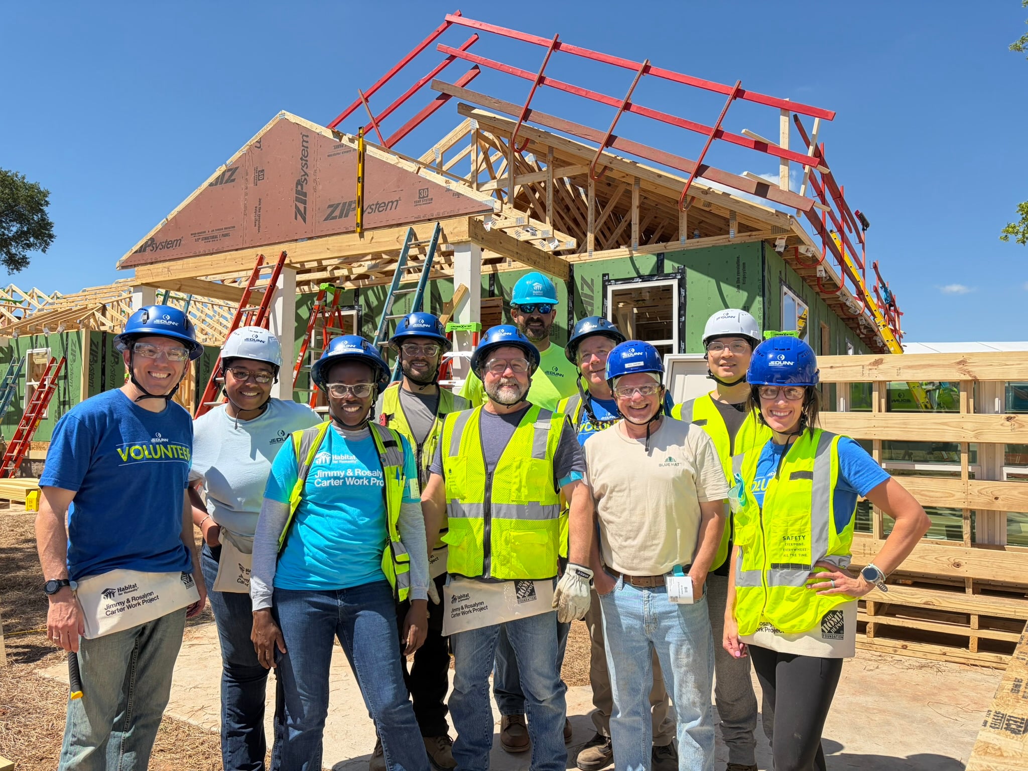 JE Dunn volunteers at the 2026 Jimmy & Rosalynn Carter Work Project build site in Atlanta's Sylvan Hills neighborhood