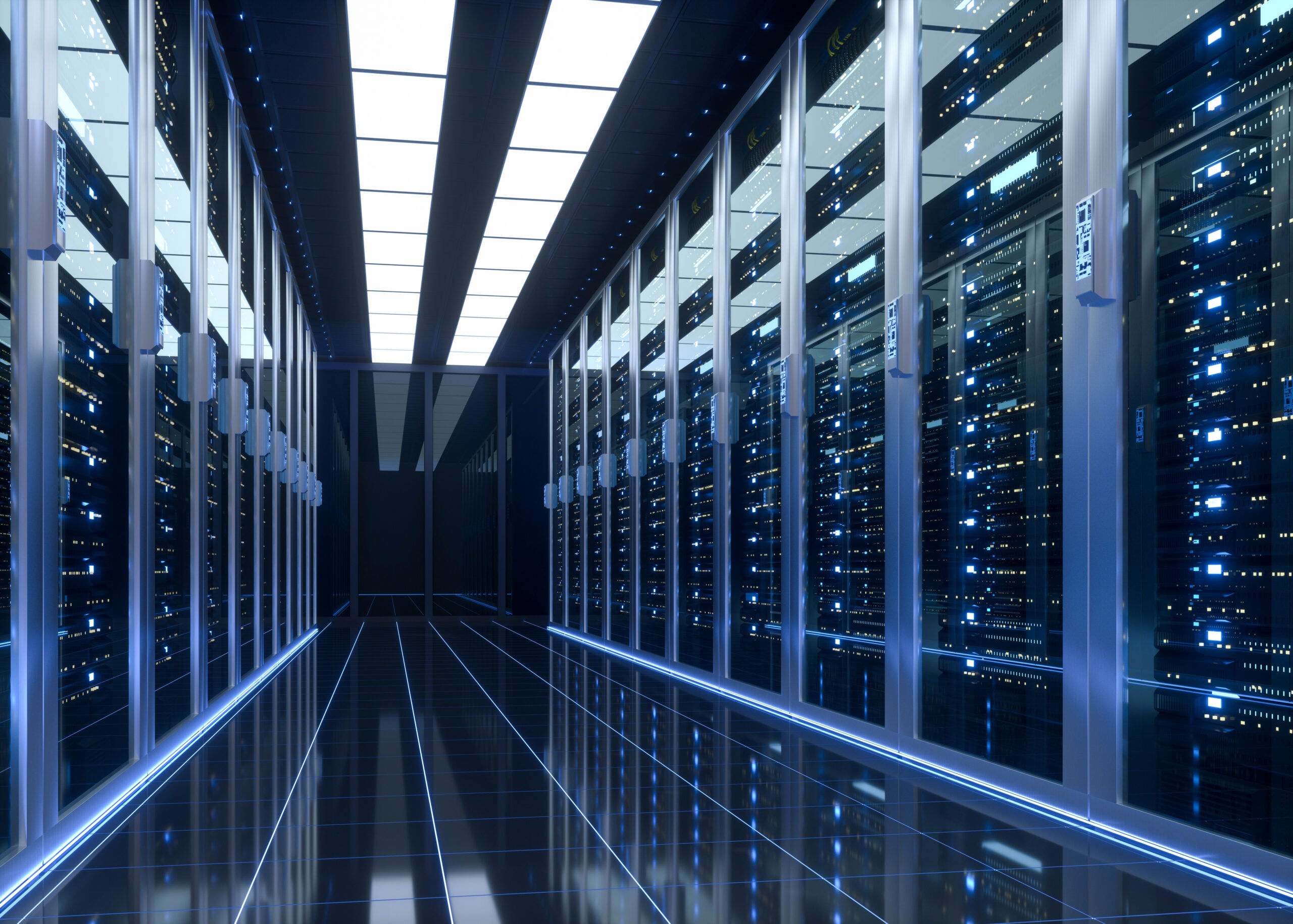 Image of confidential data center with high-density server racks, advanced cooling, and secure infrastructure for mission critical operations.
